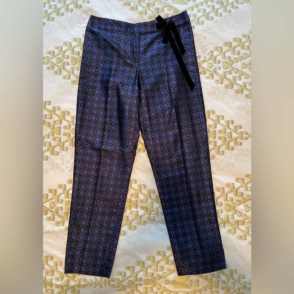 Carlisle Purple “Oasis” & Black Silk Party Pants - Size 10